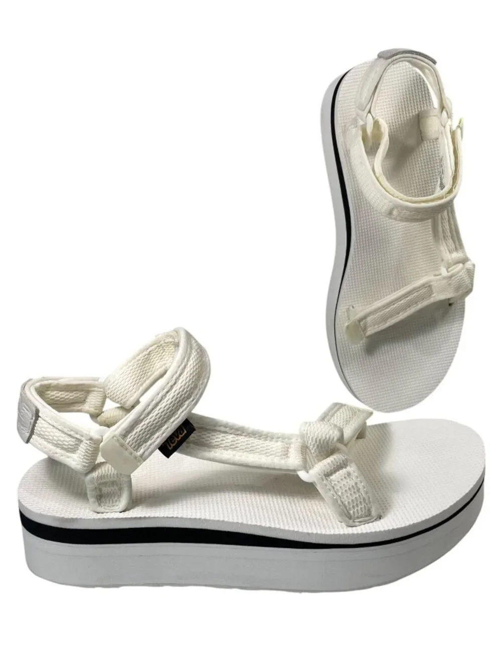 Teva Flatform Universal Mesh Sandals 10 Bright White Casual Summer Beach Resort